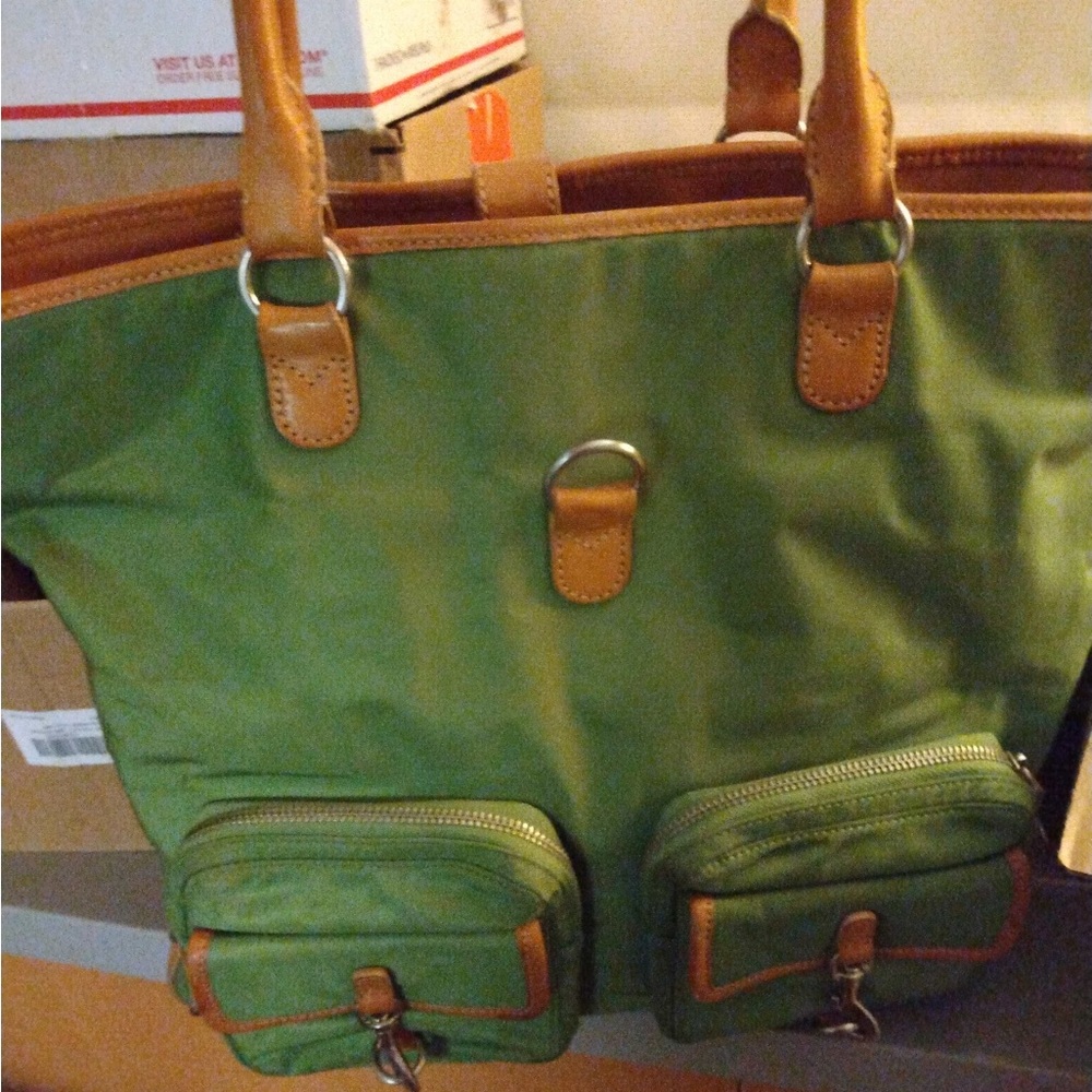 Large green handbag
